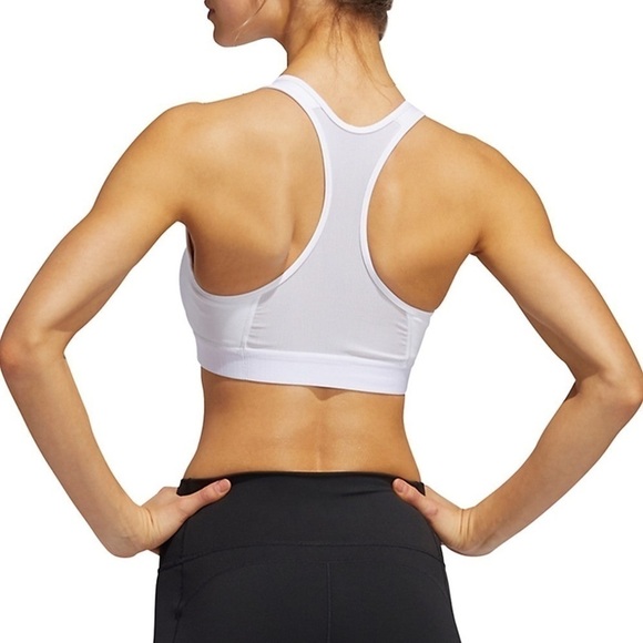 ADIDAS white classic sport bra S - Picture 2 of 6